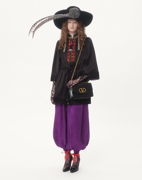 Valentino TOP BORDADO DE DOBLE DUCHESSE LAVADO