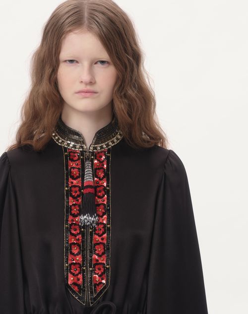 Valentino TOP BORDADO DE DOBLE DUCHESSE LAVADO