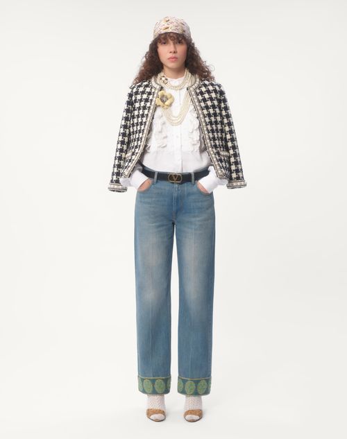 Valentino TOP DE ALGODÓN Y LINO BORDADO