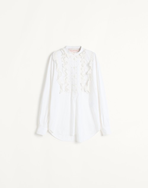 Valentino TOP DE ALGODÓN Y LINO BORDADO