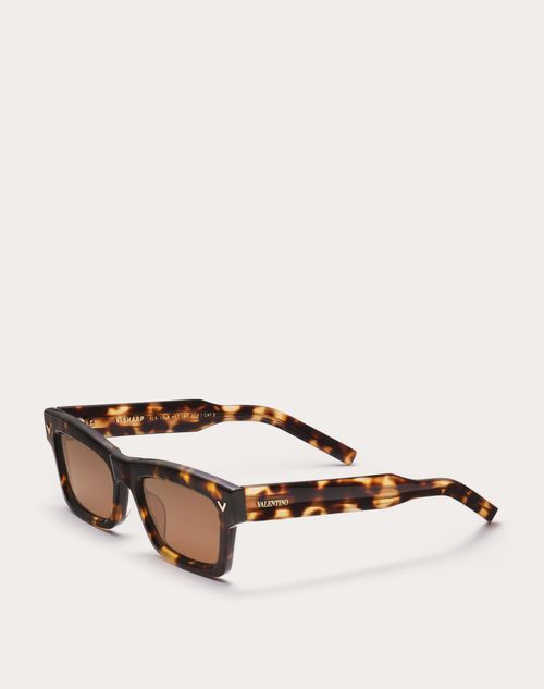 Valentino V-SHARP MARCO RECTANGULAR DE ACETATO