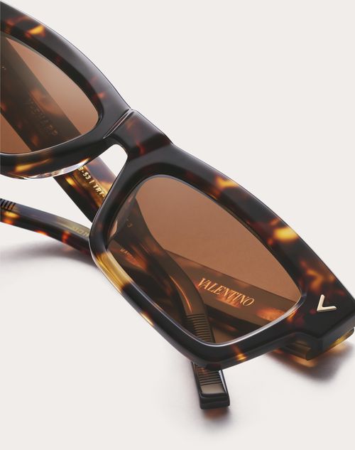 Valentino V-SHARP MARCO RECTANGULAR DE ACETATO