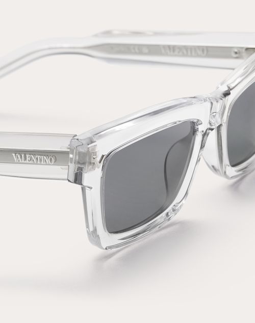 Valentino V-SHARP MARCO RECTANGULAR DE ACETATO