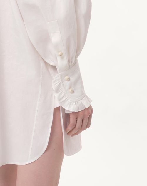 Valentino VESTIDO CORTO DE ALGODÓN Y LINO