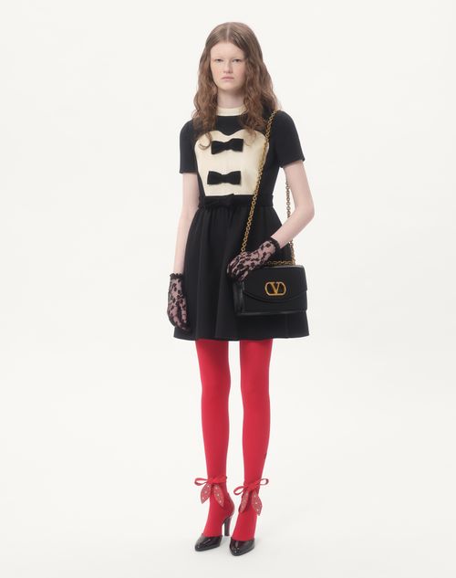 Valentino VESTIDO CORTO DE CREPE COUTURE CON LAZOS