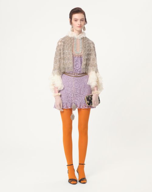 Valentino VESTIDO CORTO DE HEAVY LACE BORDADO