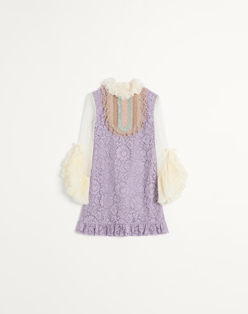 Valentino VESTIDO CORTO DE HEAVY LACE BORDADO