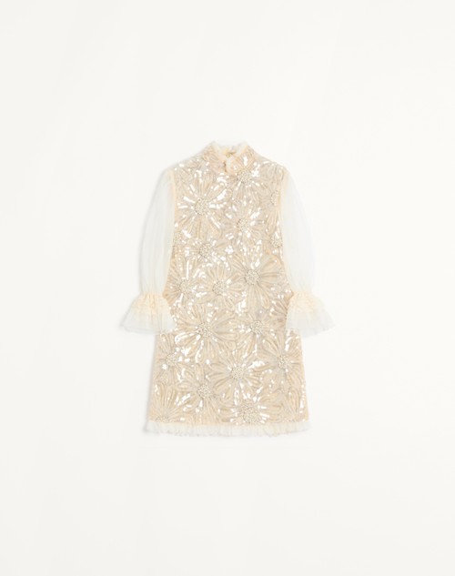 Valentino VESTIDO CORTO DE ORGANZA BORDADO