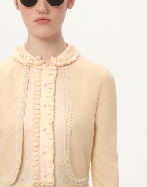 Valentino VESTIDO CORTO DE SEDA RÚSTICA CON PLUMAS