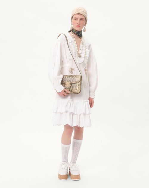 Valentino VESTIDO DE ALGODÓN Y LINO BORDADO