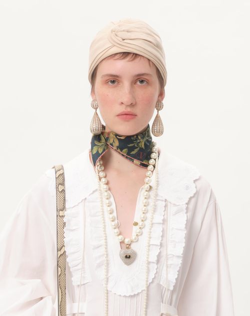 Valentino VESTIDO DE ALGODÓN Y LINO BORDADO