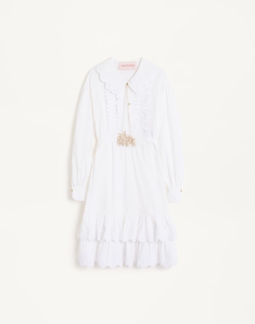 Valentino VESTIDO DE ALGODÓN Y LINO BORDADO