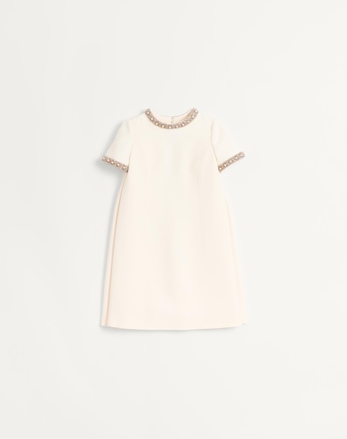 Valentino VESTIDO DE CREPE COUTURE CORTO Y BORDADO