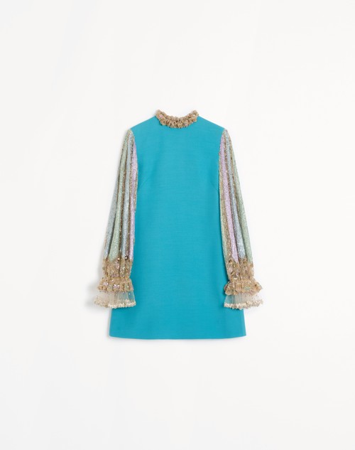 Valentino VESTIDO DE CREPE COUTURE CORTO Y BORDADO