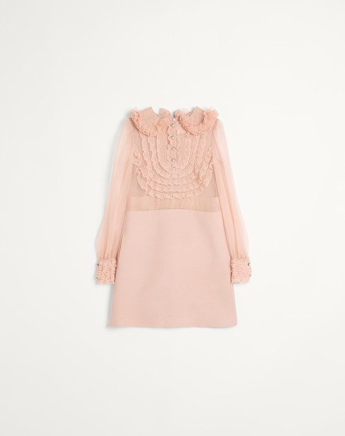 Valentino VESTIDO DE CREPE COUTURE CORTO Y BORDADO