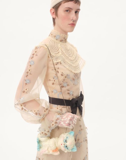 Valentino VESTIDO LARGO BORDADO DE ORGANZA