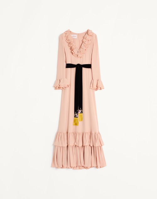 Valentino VESTIDO LARGO DE GEORGETTE BORDADO