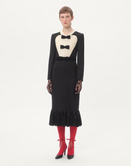 Valentino VESTIDO MIDI DE LANA VIRGEN CON LAZOS
