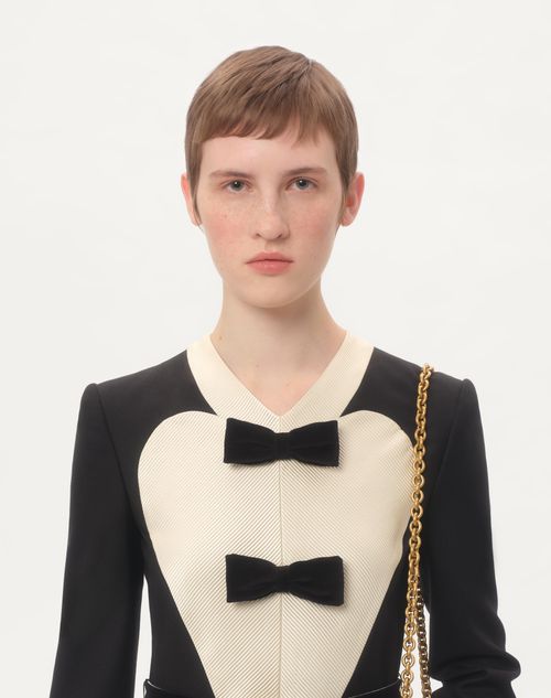 Valentino VESTIDO MIDI DE LANA VIRGEN CON LAZOS