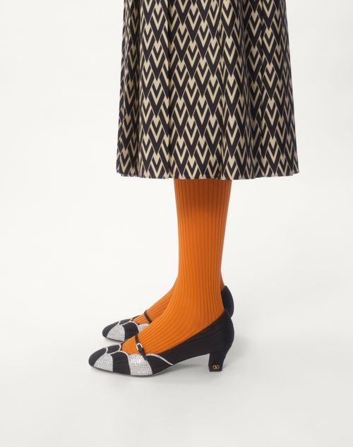 Valentino VESTIDO MIDI DE SARGA TOUTE LA V