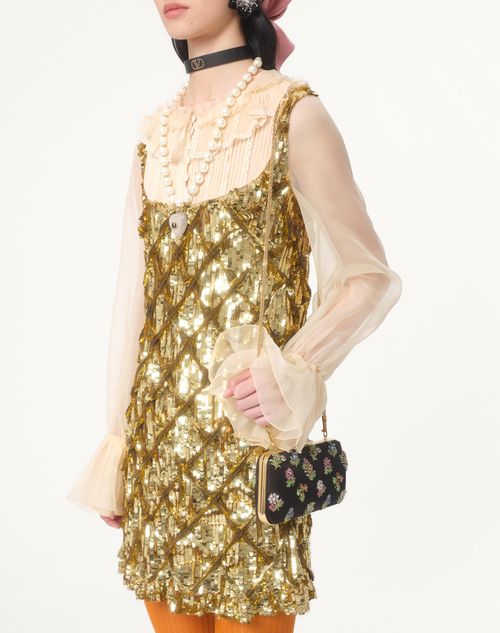 Valentino VESTIDO TULLE ILLUSIONE CORTO Y BORDADO