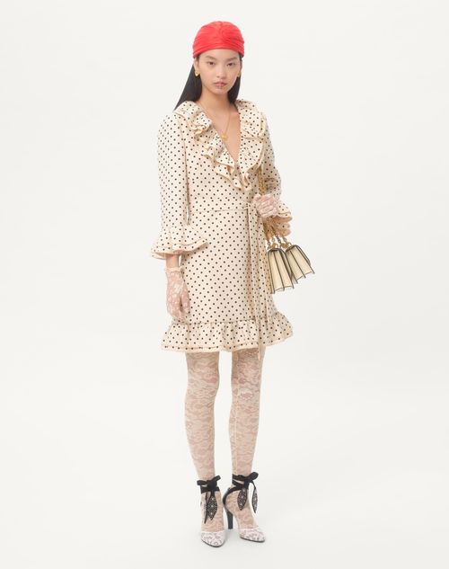 Valentino VESTIDO CORTO DE CREPE COUTURE CON ESTAMPADO PLUSDEPOIS