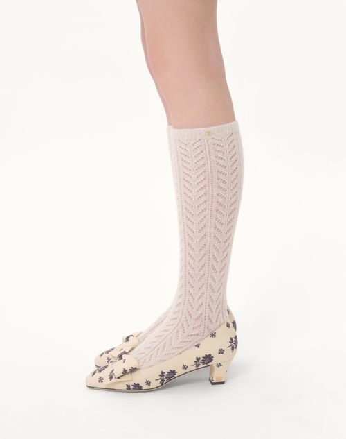 Valentino VESTIDO CORTO DE CREPE COUTURE FIORELLINO BLU PAPIER FLORAL