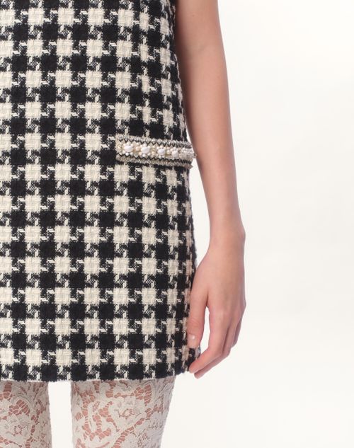 Valentino VESTIDO CORTO DE DAMIER LIGHT TWEED BORDADO