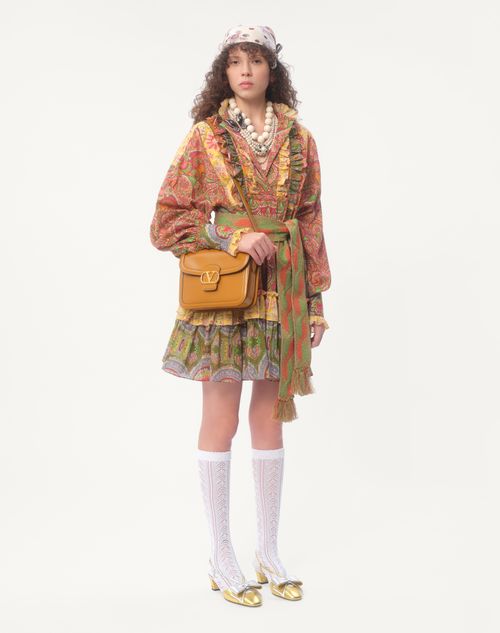 Valentino VESTIDO CORTO DE VOYAGE IMAGINAIRE CASHMERE MUSLIN