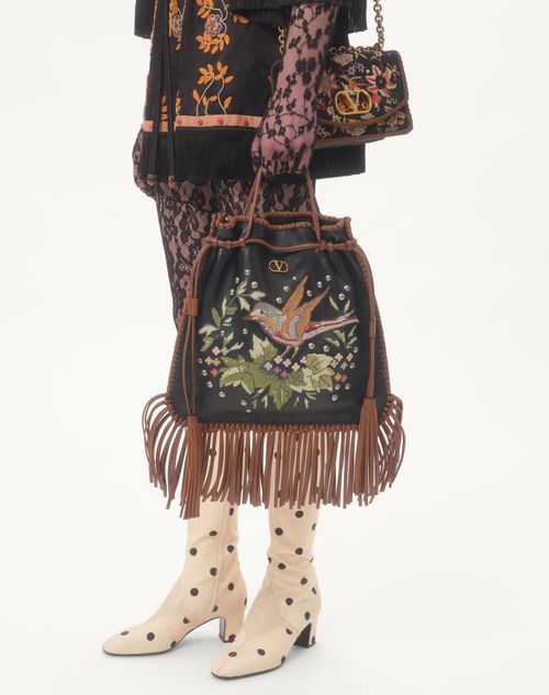 Valentino VESTIDO CORTO DE WASHED DOBLE DUCHESSE BORDADO