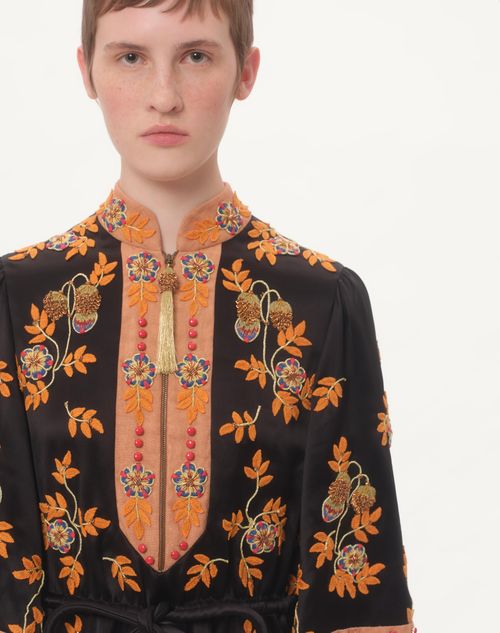 Valentino VESTIDO CORTO DE WASHED DOBLE DUCHESSE BORDADO