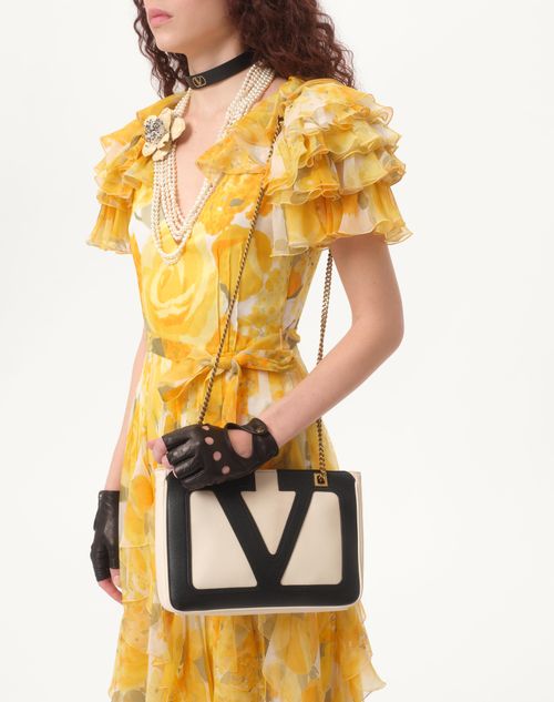 Valentino VESTIDO DE CHIFFON ROSE GIALLE PAPIER FLORAL