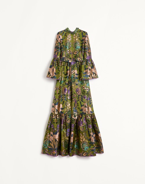 Valentino VESTIDO DE NOCHE BORDADO DE APRES L'HIVER JACQUARD FLOREALE LUREX