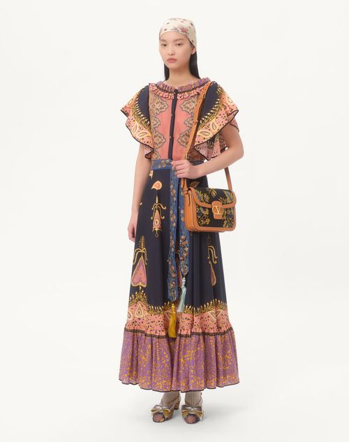 Valentino VESTIDO MIDI DE MUSSOLA COTONE MIX STAMPE
