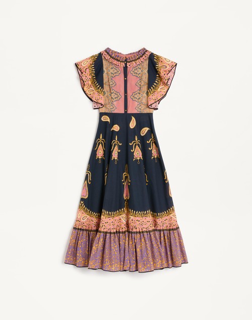 Valentino VESTIDO MIDI DE MUSSOLA COTONE MIX STAMPE