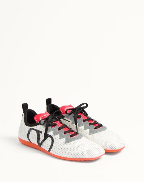 Valentino ZAPATILLA CHROMATHON DE CUERO NAPA CALADO