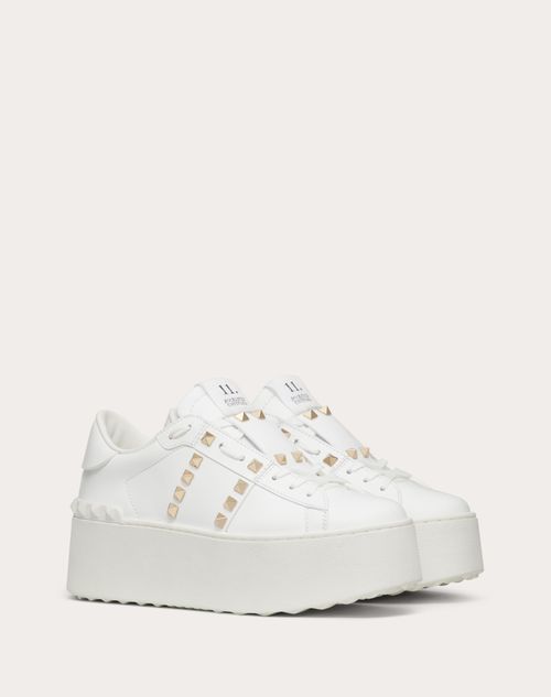Valentino ZAPATILLA DEPORTIVA FLATFORM ROCKSTUD UNTITLED DE CUERO DE BECERRO