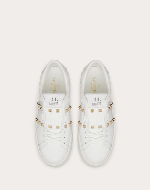 Valentino ZAPATILLA DEPORTIVA FLATFORM ROCKSTUD UNTITLED DE CUERO DE BECERRO