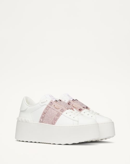 Valentino ZAPATILLA DEPORTIVA FLATFORM ROCKSTUD UNTITLED DE CUERO DE BECERRO CON MICROTACHUELAS