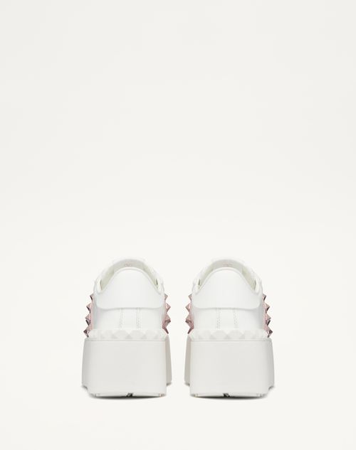 Valentino ZAPATILLA DEPORTIVA FLATFORM ROCKSTUD UNTITLED DE CUERO DE BECERRO CON MICROTACHUELAS