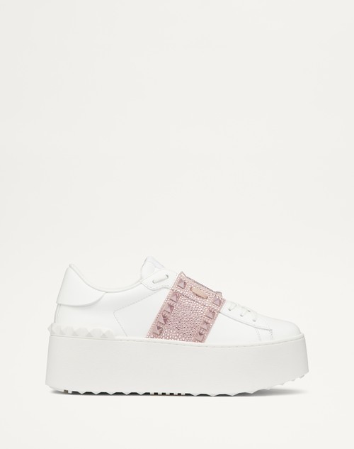 Valentino ZAPATILLA DEPORTIVA FLATFORM ROCKSTUD UNTITLED DE CUERO DE BECERRO CON MICROTACHUELAS