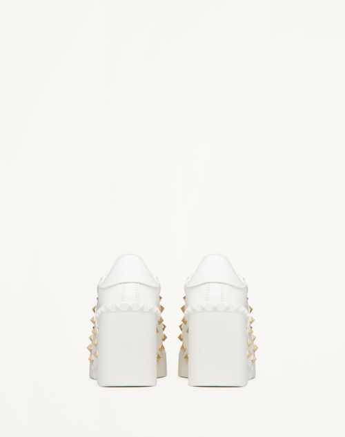 Valentino ZAPATILLA DEPORTIVA OPEN DISCO DE CUERO DE BECERRO CON TACÓN EN CUÑA DE 85 MM