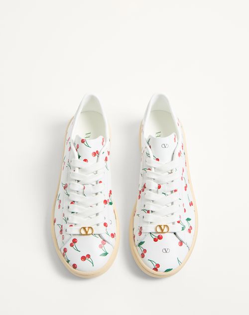 Valentino ZAPATILLA ROYCO DE CUERO NAPA DE BECERRO CON MOTIVO CHERRYFIC