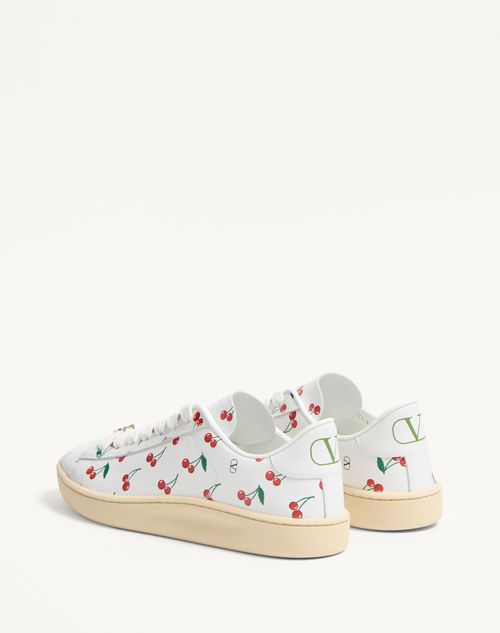 Valentino ZAPATILLA ROYCO DE CUERO NAPA DE BECERRO CON MOTIVO CHERRYFIC