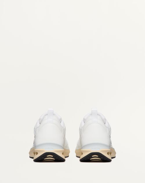 Valentino ZAPATILLA VLOGO EASYJOG DE CAÑA BAJA DE CUERO DE BECERRO Y TELA