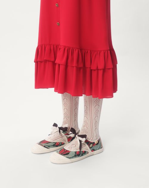 Valentino ZAPATILLAS BALLERINAS BAY BY BAY DE TELA JACQUARD CON BORDADO FLORAL