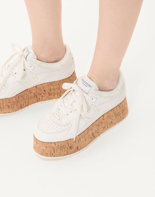 Valentino ZAPATILLAS DEPORTIVAS FREEDOTS XL DE CUERO DE BECERRO Y CORCHO