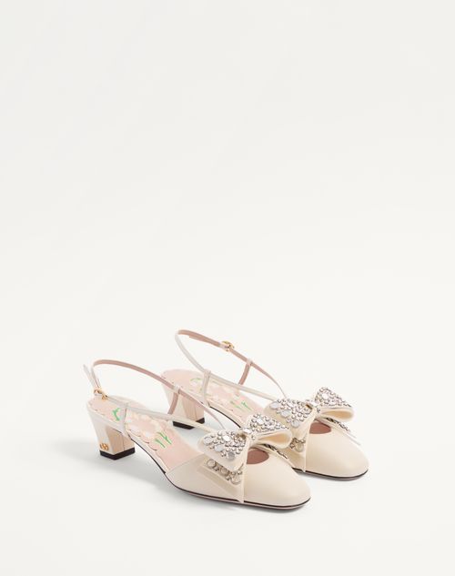 Valentino ZAPATO BOWOW DE CABRITILLA CON CORREA TRASERA ESPEJOS Y CRISTALES Y TACÓN DE 45 MM