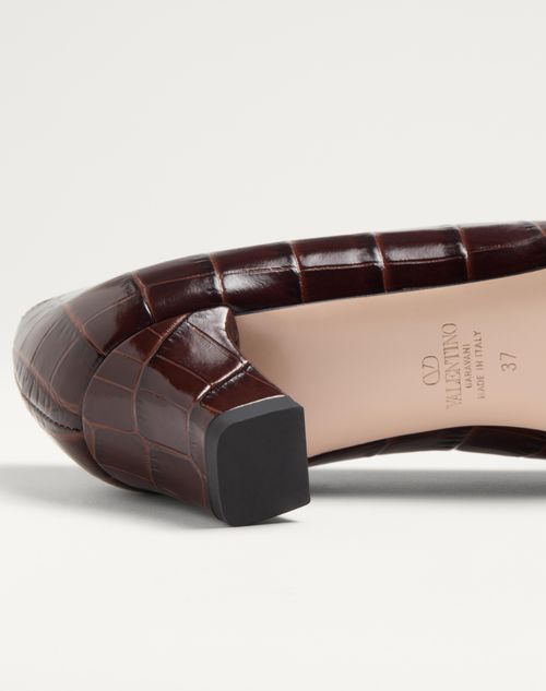 Valentino ZAPATO BOWOW DE CUERO DE BECERRO ESTAMPADO CON TACÓN DE 45 MM