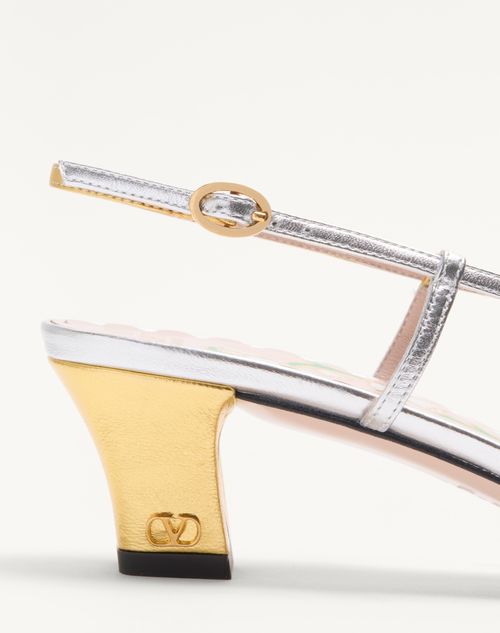 Valentino ZAPATO BOWOW DE CUERO NAPA LAMINADO CON CORREA TRASERA Y TACÓN DE 45 MM